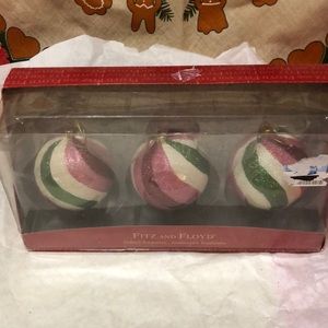Three Fitz and Floyd Christmas Tree Ornaments